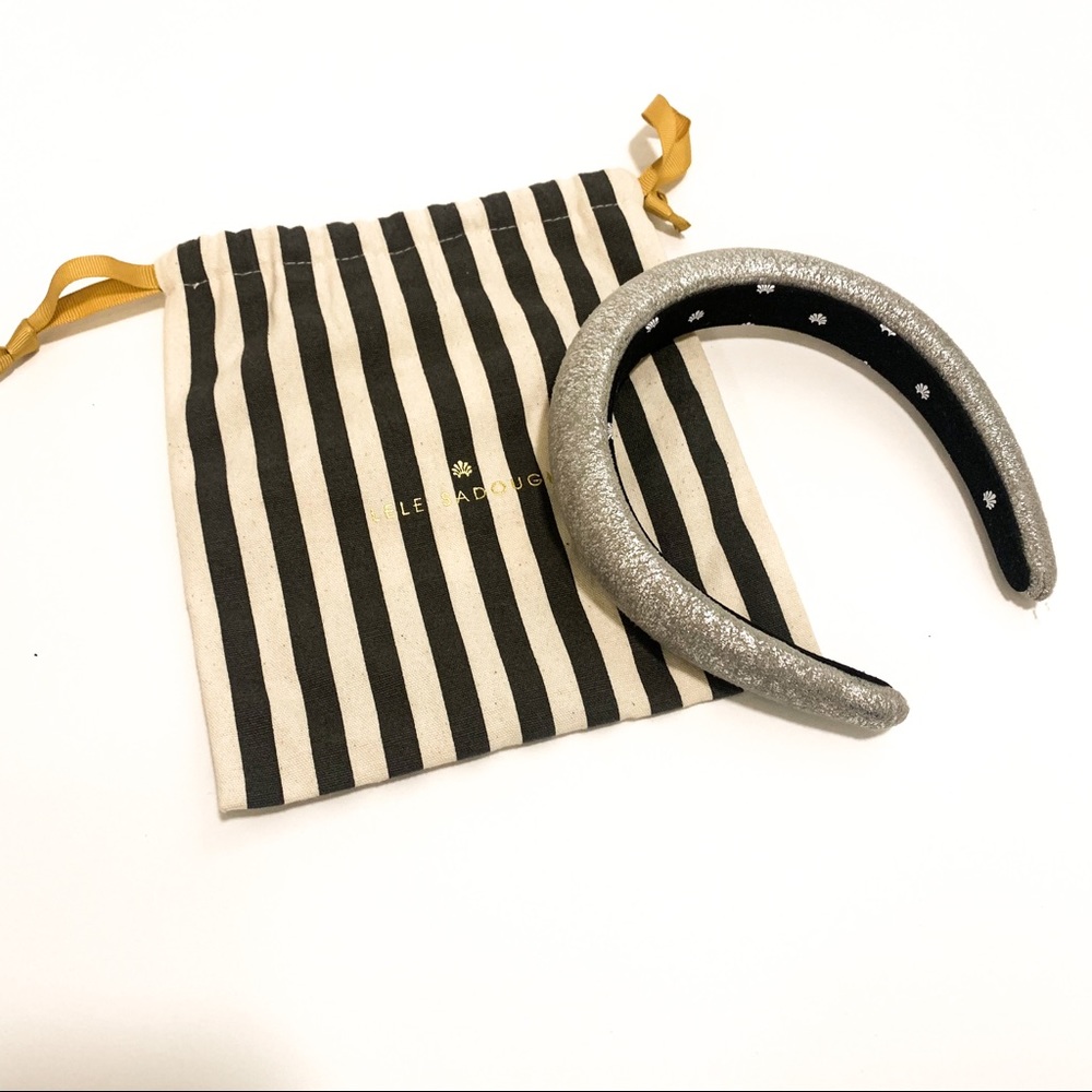 Lele Sadoughi Silver Metallic Headband